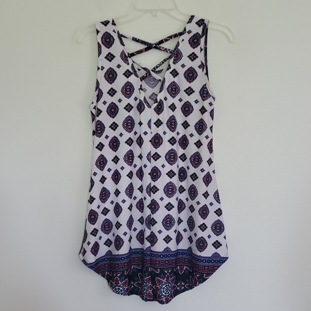 Love Spell Sleeveless Print Top L - Picture 4 of 9